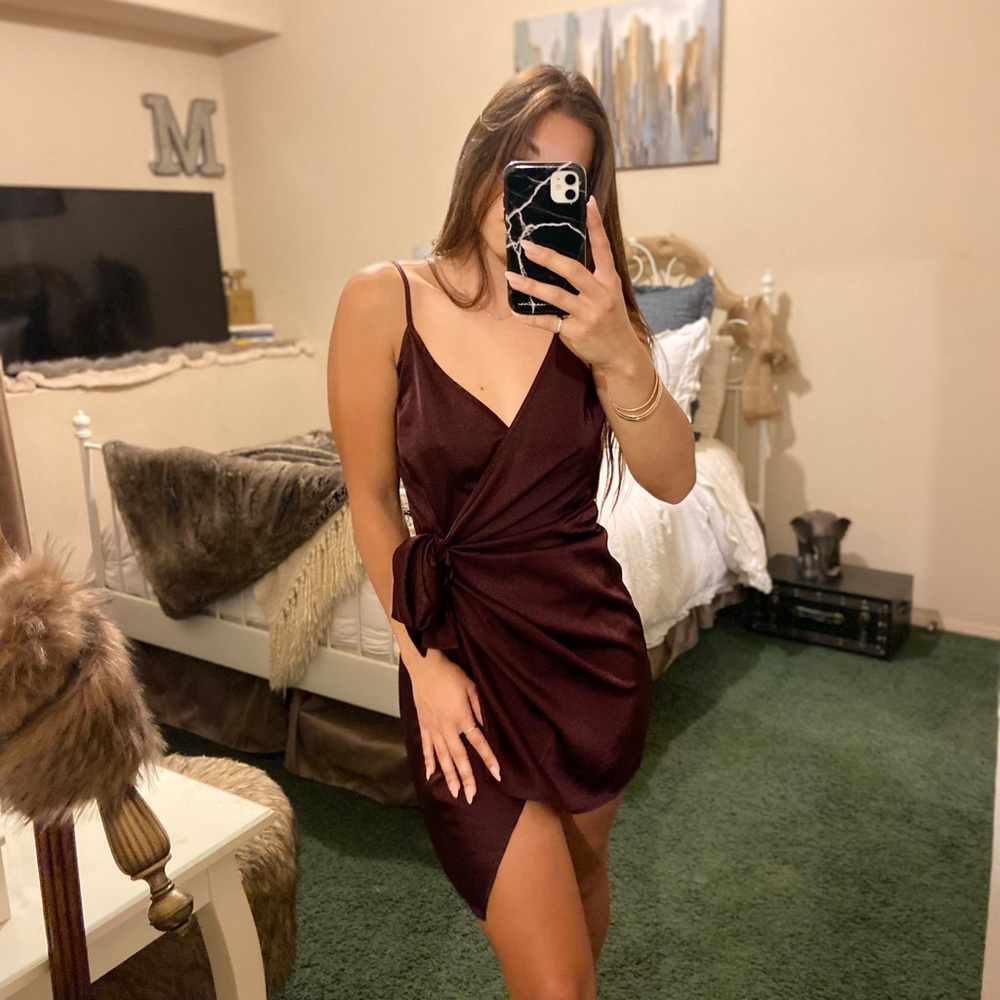 Maroon Wrap Dress